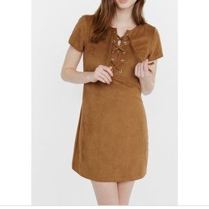 Express Faux Suede Dress Brown Size 2